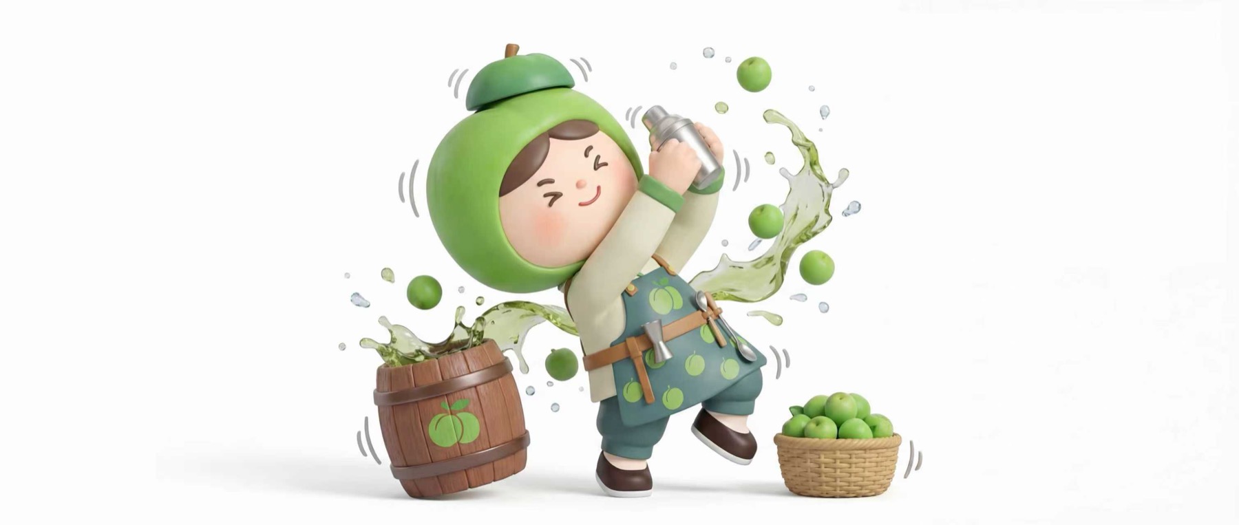 青梅调酒师出杯动势